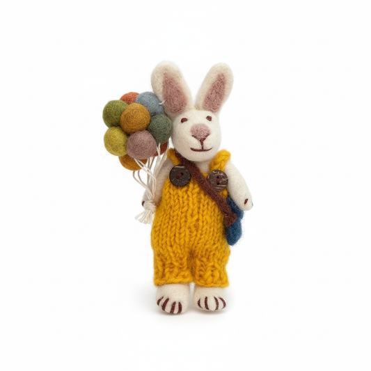 Balloon Bunny Overalls Charm