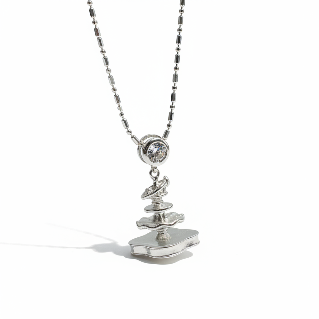 S925 Silver 23K Gold-Plated Boucheron-Style Lock & Cross Necklace