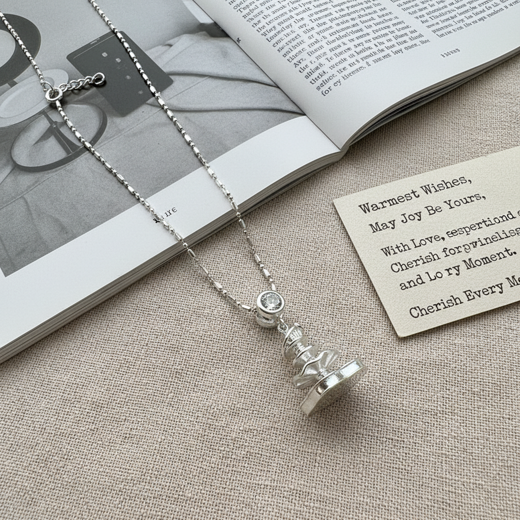 S925 Silver 23K Gold-Plated Boucheron-Style Lock & Cross Necklace