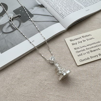 S925 Silver 23K Gold-Plated Boucheron-Style Lock & Cross Necklace