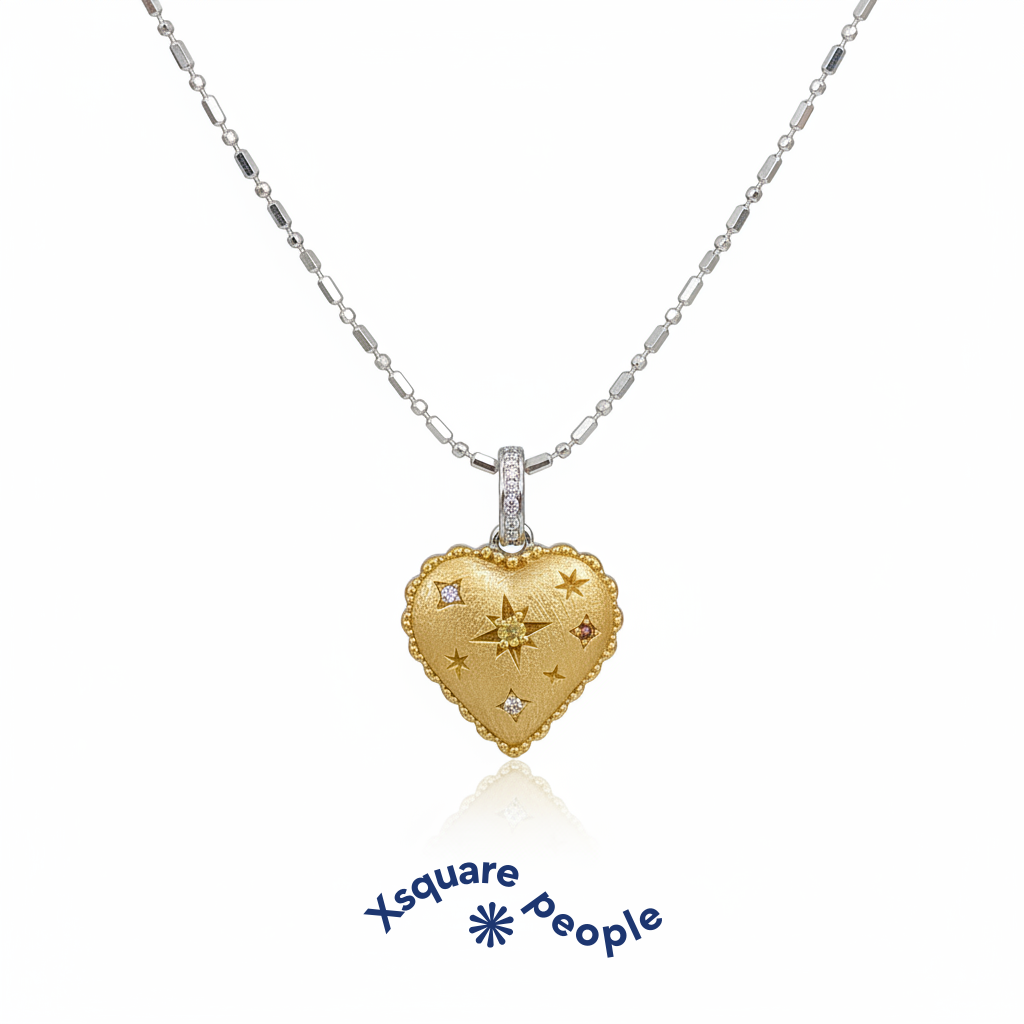 S925 Silver 23K Gold-Plated Boucheron-Style Lock & Cross Necklace