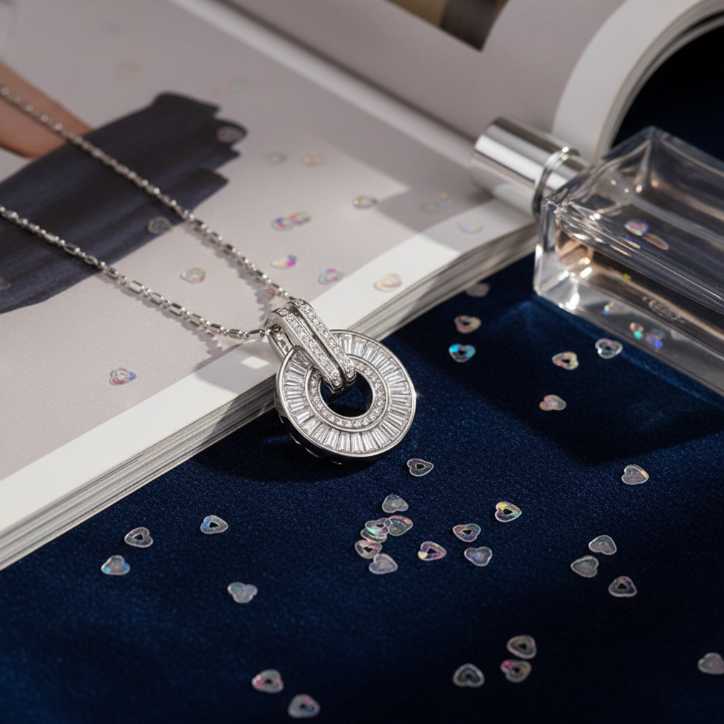 S925 Silver 23K Gold-Plated Boucheron-Style Lock & Cross Necklace