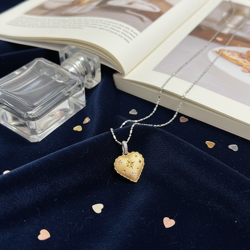 S925 Silver 23K Gold-Plated Boucheron-Style Lock & Cross Necklace