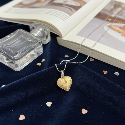 S925 Silver 23K Gold-Plated Boucheron-Style Lock & Cross Necklace