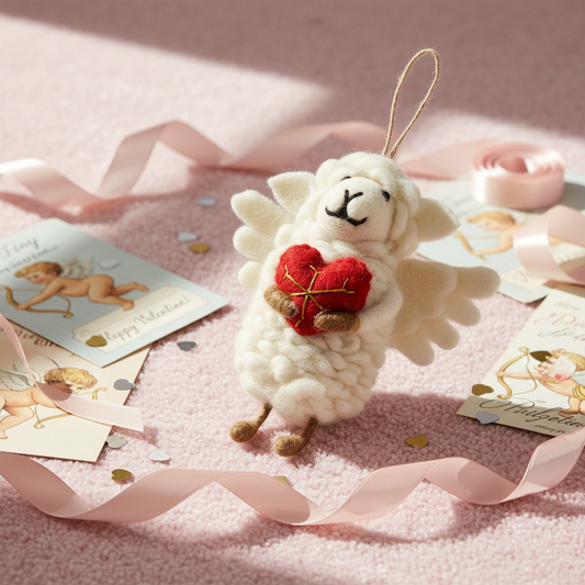 Angel Lamb Heart Charm